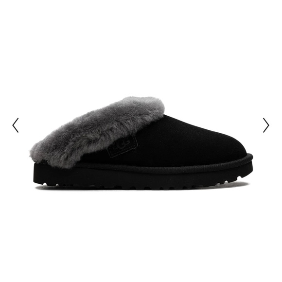 Black and Gray Fur-Lined Slippers - Picture 2 of 11
